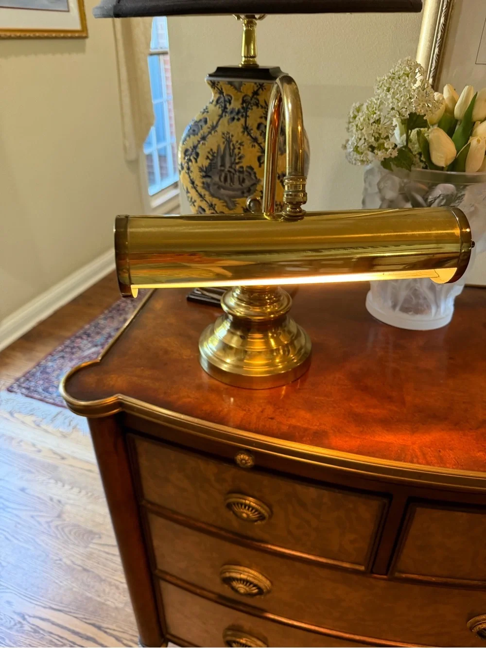 Brass Bankers Desk Lamp / Piano Lamp - Gold